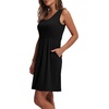 image:imageWIHOLL Womens Summer Dress 2026 ALine Sleeveless Casual Sundress with Pockets FloralSolidSolid Black