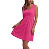 image:imageWIHOLL Womens Summer Dress 2026 ALine Sleeveless Casual Sundress with Pockets FloralSolidSolid Pink