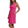 image:imageWIHOLL Womens Summer Dress 2026 ALine Sleeveless Casual Sundress with Pockets FloralSolidSolid Pink