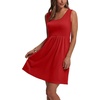 image:imageWIHOLL Womens Summer Dress 2026 ALine Sleeveless Casual Sundress with Pockets FloralSolidSolid Red