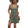image:imageWIHOLL Womens Summer Dress 2026 ALine Sleeveless Casual Sundress with Pockets FloralSolidVintage Multifloral