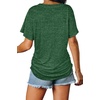 image:imageWIHOLL Womens Summer TShirts Short Sleeve V Neck Dolman Tops with Side Shirring Loose Fit Shirts Spring Fashion01green
