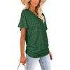 image:imageWIHOLL Womens Summer TShirts Short Sleeve V Neck Dolman Tops with Side Shirring Loose Fit Shirts Spring Fashion01green