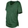 image:imageWIHOLL Womens Summer TShirts Short Sleeve V Neck Dolman Tops with Side Shirring Loose Fit Shirts Spring Fashion01green