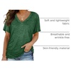 image:imageWIHOLL Womens Summer TShirts Short Sleeve V Neck Dolman Tops with Side Shirring Loose Fit Shirts Spring Fashion01green