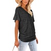 image:imageWIHOLL Womens Summer TShirts Short Sleeve V Neck Dolman Tops with Side Shirring Loose Fit Shirts Spring Fashion02dark Grey