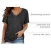 image:imageWIHOLL Womens Summer TShirts Short Sleeve V Neck Dolman Tops with Side Shirring Loose Fit Shirts Spring Fashion02dark Grey