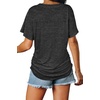 image:imageWIHOLL Womens Summer TShirts Short Sleeve V Neck Dolman Tops with Side Shirring Loose Fit Shirts Spring Fashion02dark Grey