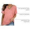 image:imageWIHOLL Womens Summer TShirts Short Sleeve V Neck Dolman Tops with Side Shirring Loose Fit Shirts Spring Fashion02pink