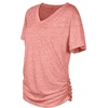 image:imageWIHOLL Womens Summer TShirts Short Sleeve V Neck Dolman Tops with Side Shirring Loose Fit Shirts Spring Fashion02pink