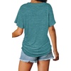 image:imageWIHOLL Womens Summer TShirts Short Sleeve V Neck Dolman Tops with Side Shirring Loose Fit Shirts Spring Fashion02turquoise