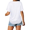 image:imageWIHOLL Womens Summer TShirts Short Sleeve V Neck Dolman Tops with Side Shirring Loose Fit Shirts Spring Fashion02white
