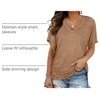 image:imageWIHOLL Womens Summer TShirts Short Sleeve V Neck Dolman Tops with Side Shirring Loose Fit Shirts Spring Fashion04coffee