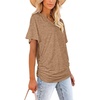 image:imageWIHOLL Womens Summer TShirts Short Sleeve V Neck Dolman Tops with Side Shirring Loose Fit Shirts Spring Fashion04coffee