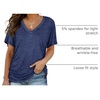 image:imageWIHOLL Womens Summer TShirts Short Sleeve V Neck Dolman Tops with Side Shirring Loose Fit Shirts Spring Fashion04dark Blue