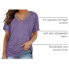 image:imageWIHOLL Womens Summer TShirts Short Sleeve V Neck Dolman Tops with Side Shirring Loose Fit Shirts Spring Fashion04light Purple