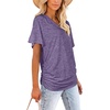 image:imageWIHOLL Womens Summer TShirts Short Sleeve V Neck Dolman Tops with Side Shirring Loose Fit Shirts Spring Fashion04light Purple