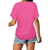 image:imageWIHOLL Womens Summer TShirts Short Sleeve V Neck Dolman Tops with Side Shirring Loose Fit Shirts Spring Fashion04rose Pink