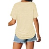 image:imageWIHOLL Womens Summer TShirts Short Sleeve V Neck Dolman Tops with Side Shirring Loose Fit Shirts Spring Fashion05beige