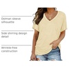 image:imageWIHOLL Womens Summer TShirts Short Sleeve V Neck Dolman Tops with Side Shirring Loose Fit Shirts Spring Fashion05beige