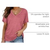 image:imageWIHOLL Womens Summer TShirts Short Sleeve V Neck Dolman Tops with Side Shirring Loose Fit Shirts Spring Fashion05brick Red