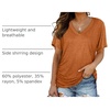 image:imageWIHOLL Womens Summer TShirts Short Sleeve V Neck Dolman Tops with Side Shirring Loose Fit Shirts Spring Fashion05burntorange