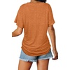 image:imageWIHOLL Womens Summer TShirts Short Sleeve V Neck Dolman Tops with Side Shirring Loose Fit Shirts Spring Fashion05burntorange