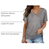 image:imageWIHOLL Womens Summer TShirts Short Sleeve V Neck Dolman Tops with Side Shirring Loose Fit Shirts Spring Fashion05grey