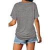 image:imageWIHOLL Womens Summer TShirts Short Sleeve V Neck Dolman Tops with Side Shirring Loose Fit Shirts Spring Fashion05grey