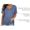 image:imageWIHOLL Womens Summer TShirts Short Sleeve V Neck Dolman Tops with Side Shirring Loose Fit Shirts Spring Fashion05light Blue