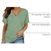 image:imageWIHOLL Womens Summer TShirts Short Sleeve V Neck Dolman Tops with Side Shirring Loose Fit Shirts Spring Fashion05light Green