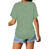 image:imageWIHOLL Womens Summer TShirts Short Sleeve V Neck Dolman Tops with Side Shirring Loose Fit Shirts Spring Fashion05light Green
