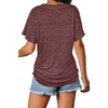 image:imageWIHOLL Womens Summer TShirts Short Sleeve V Neck Dolman Tops with Side Shirring Loose Fit Shirts Spring Fashion05red