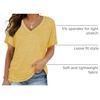 image:imageWIHOLL Womens Summer TShirts Short Sleeve V Neck Dolman Tops with Side Shirring Loose Fit Shirts Spring Fashion05yellow