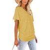 image:imageWIHOLL Womens Summer TShirts Short Sleeve V Neck Dolman Tops with Side Shirring Loose Fit Shirts Spring Fashion05yellow