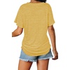 image:imageWIHOLL Womens Summer TShirts Short Sleeve V Neck Dolman Tops with Side Shirring Loose Fit Shirts Spring Fashion05yellow