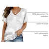 image:imageWIHOLL Womens Summer TShirts Short Sleeve V Neck Dolman Tops with Side Shirring Loose Fit Shirts Spring Fashion06grey Stripes