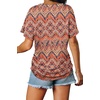 image:imageWIHOLL Womens Summer TShirts Short Sleeve V Neck Dolman Tops with Side Shirring Loose Fit Shirts Spring Fashion3boho Orange