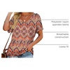 image:imageWIHOLL Womens Summer TShirts Short Sleeve V Neck Dolman Tops with Side Shirring Loose Fit Shirts Spring Fashion3boho Orange