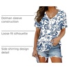 image:imageWIHOLL Womens Summer TShirts Short Sleeve V Neck Dolman Tops with Side Shirring Loose Fit Shirts Spring Fashion3boho White