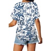 image:imageWIHOLL Womens Summer TShirts Short Sleeve V Neck Dolman Tops with Side Shirring Loose Fit Shirts Spring Fashion3boho White