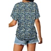 image:imageWIHOLL Womens Summer TShirts Short Sleeve V Neck Dolman Tops with Side Shirring Loose Fit Shirts Spring Fashion3floral Blue