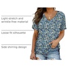 image:imageWIHOLL Womens Summer TShirts Short Sleeve V Neck Dolman Tops with Side Shirring Loose Fit Shirts Spring Fashion3floral Blue