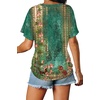 image:imageWIHOLL Womens Summer TShirts Short Sleeve V Neck Dolman Tops with Side Shirring Loose Fit Shirts Spring Fashion3floral Green