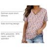 image:imageWIHOLL Womens Summer TShirts Short Sleeve V Neck Dolman Tops with Side Shirring Loose Fit Shirts Spring Fashion3floral Pink