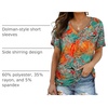 image:imageWIHOLL Womens Summer TShirts Short Sleeve V Neck Dolman Tops with Side Shirring Loose Fit Shirts Spring Fashion3hawaii Orange Blue