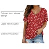 image:imageWIHOLL Womens Summer TShirts Short Sleeve V Neck Dolman Tops with Side Shirring Loose Fit Shirts Spring Fashion3spotted Red