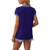 image:imageWIHOLL Womens Summer Tops 2026 Cap Short Sleeve Shirs V Neck T Shirts Fashion Beach Vacation Clothes Color BlockNavy