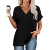 image:imageWIHOLL Womens Summer Tops Short Dolman Sleeve Shirts 2026 Fashion V Neck Outfits Clothes1black