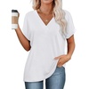 image:imageWIHOLL Womens Summer Tops Short Dolman Sleeve Shirts 2026 Fashion V Neck Outfits Clothes1white